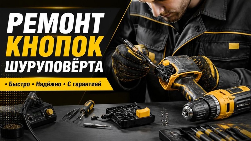 Ремонт кнопок включения шуруповерта