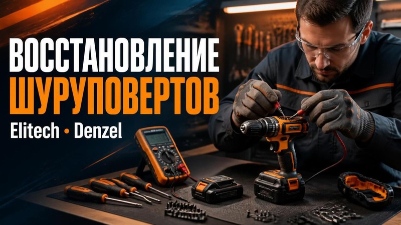Восстановление шуруповертов Elitech, Denzel