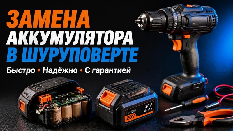 Замена аккумулятора в шуруповерте