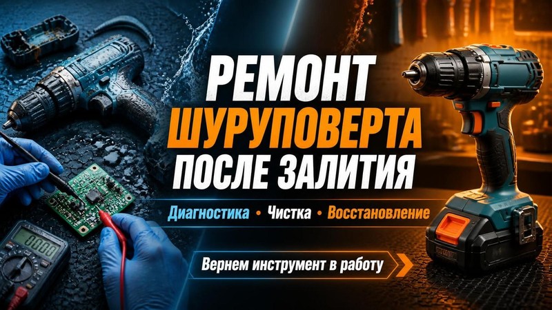 Ремонт шуруповерта после залития