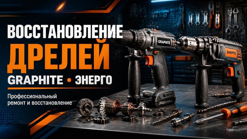 Восстановление дрелей GRAPHITE, ЭНЕРГО