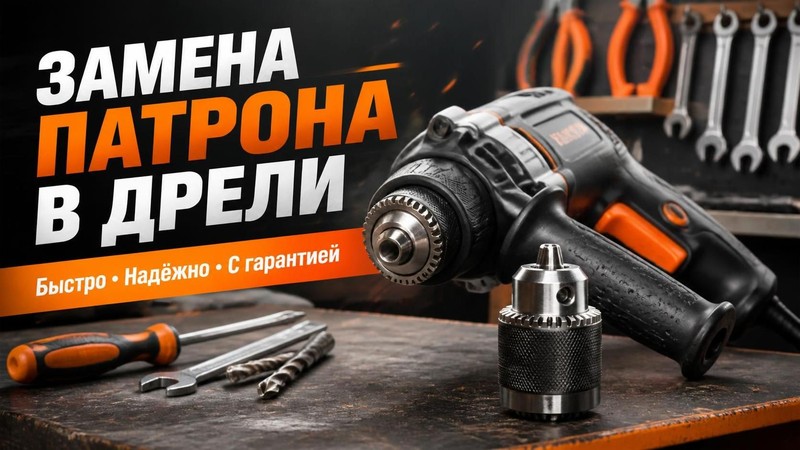 Замена патрона в дрели