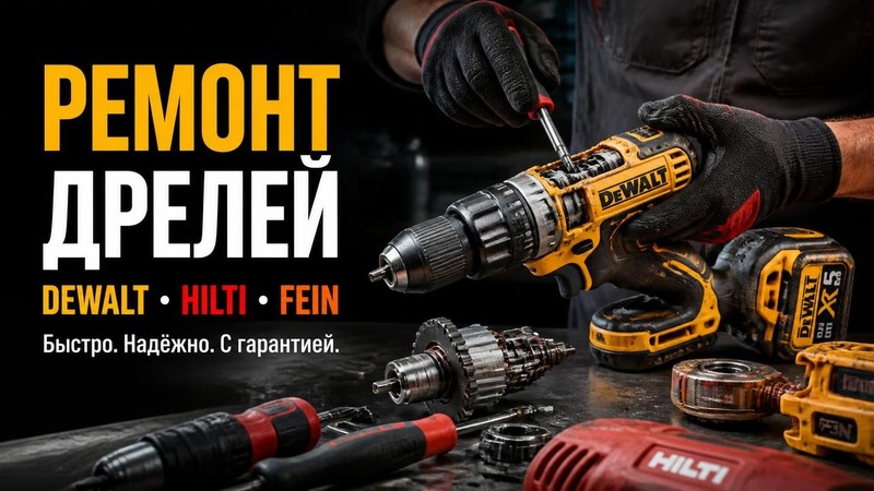 Ремонт дрелей DEWALT, HILTI, FEIN