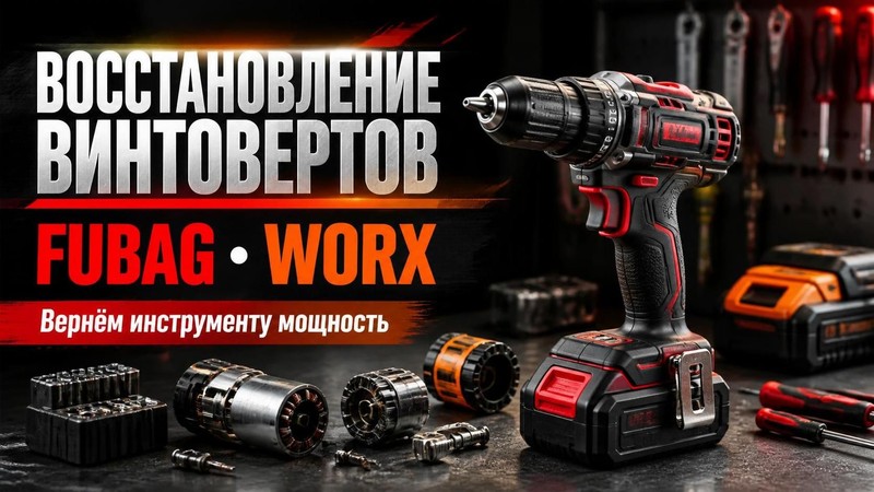 Восстановление винтовертов Fubag, Worx