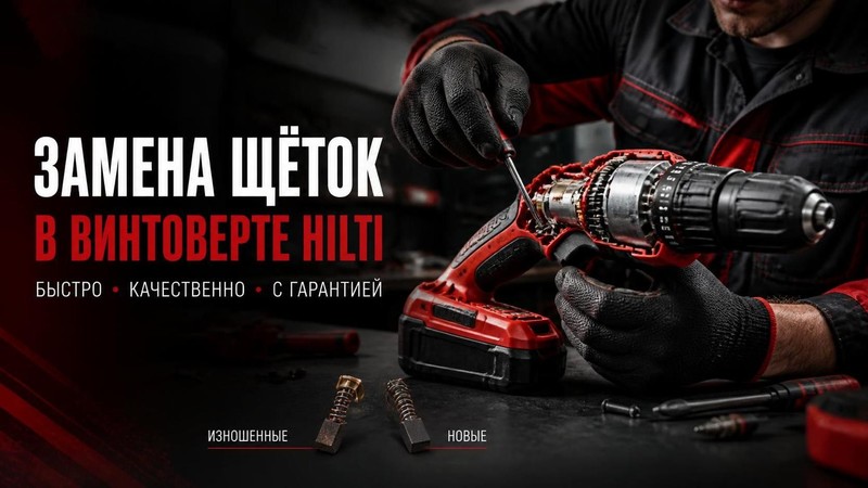 Замена щёток в винтоверте HILTI