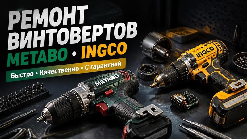 Ремонт винтовертов METABO, INGCO