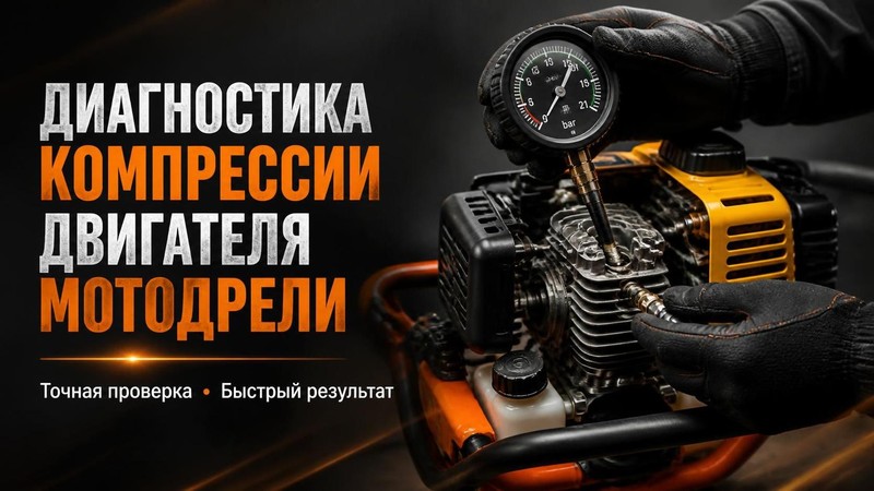 Диагностика компрессии двигателя мотодреля