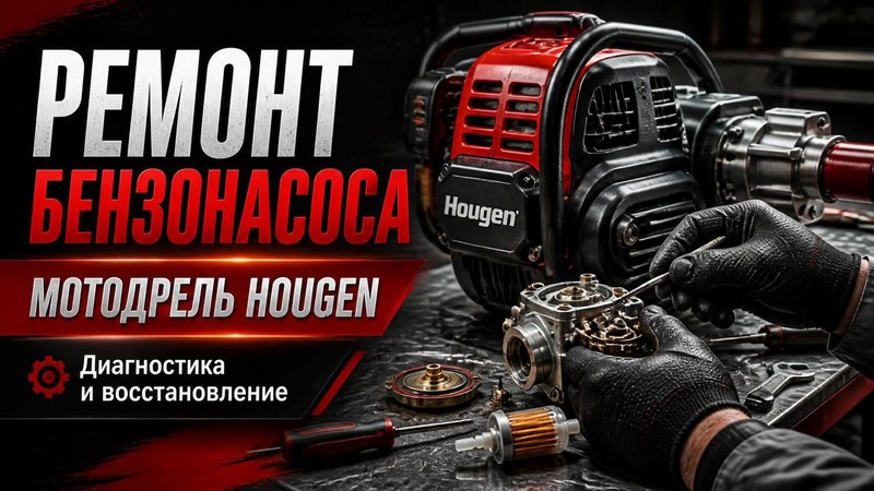 Ремонт бензонасоса мотодреля Hougen