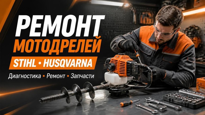 Ремонт мотодрелей STIHL, Husqvarna