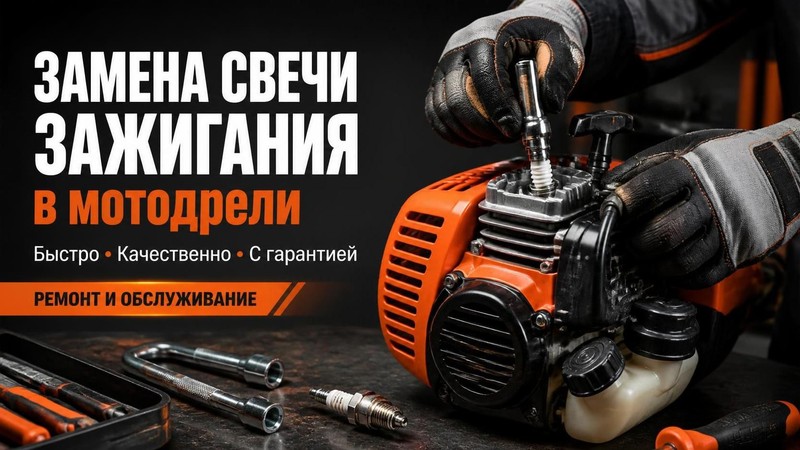 Замена свечи зажигания в мотодрели