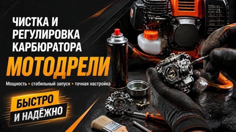 Чистка и регулировка карбюратора мотодреля