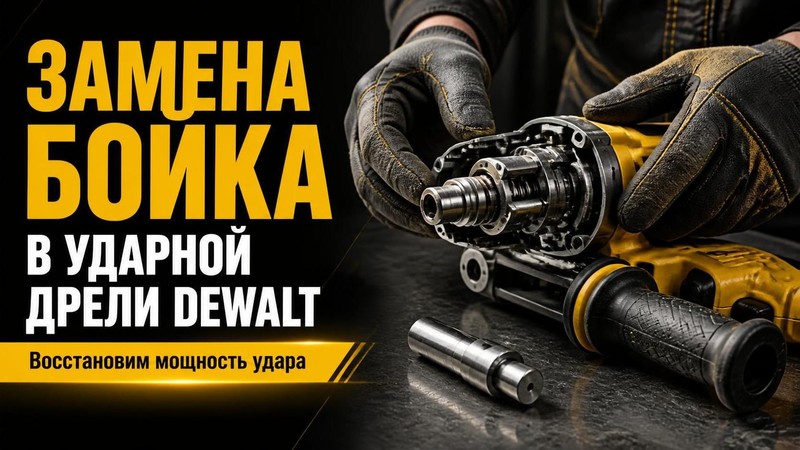 Замена бойка в ударной дрели DEWALT