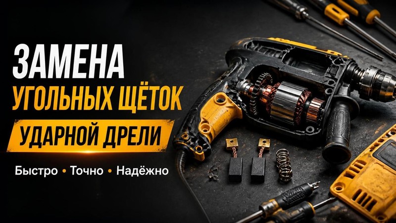 Замена угольных щёток ударной дрели