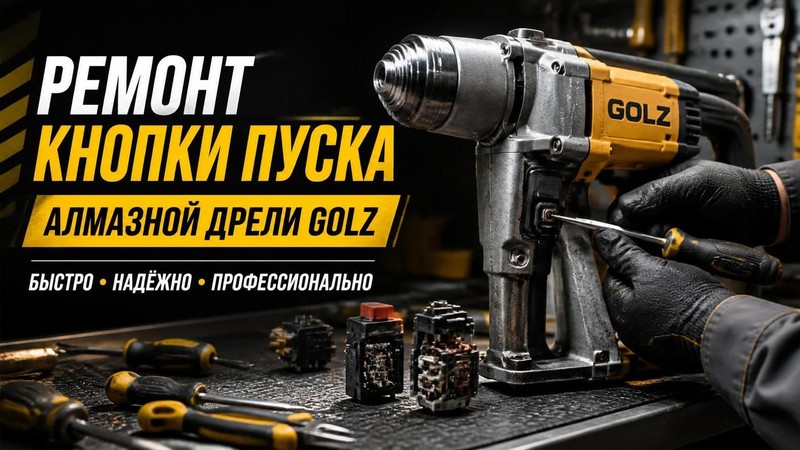 Ремонт кнопки пуска алмазной дрели Golz