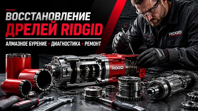Восстановление дрелей для алмазного бурения Ridgid
