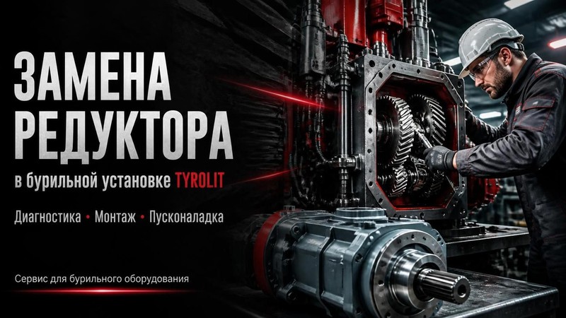 Замена редуктора в бурильной установке Tyrolit