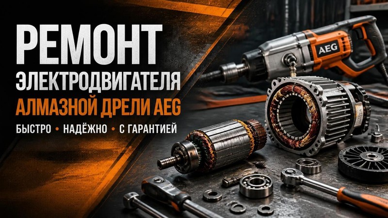 Ремонт электродвигателя алмазной дрели Aeg