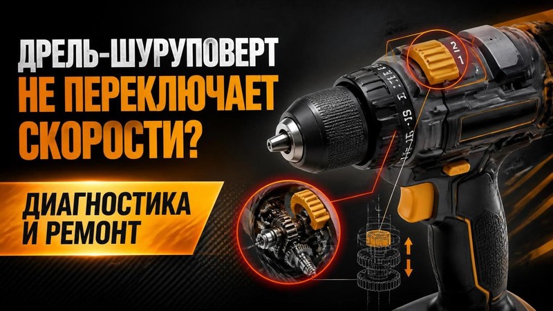 Дрель-шуруповерт не переключает скорости