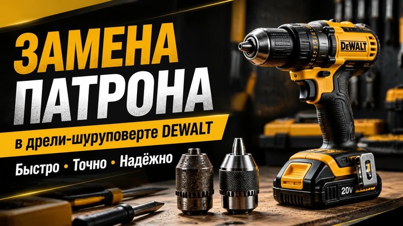 Замена патрона в дрели-шуруповерте DEWALT