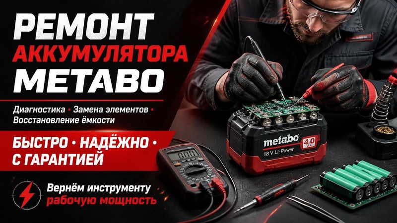 Ремонт аккумулятора дрели-шуруповерта METABO
