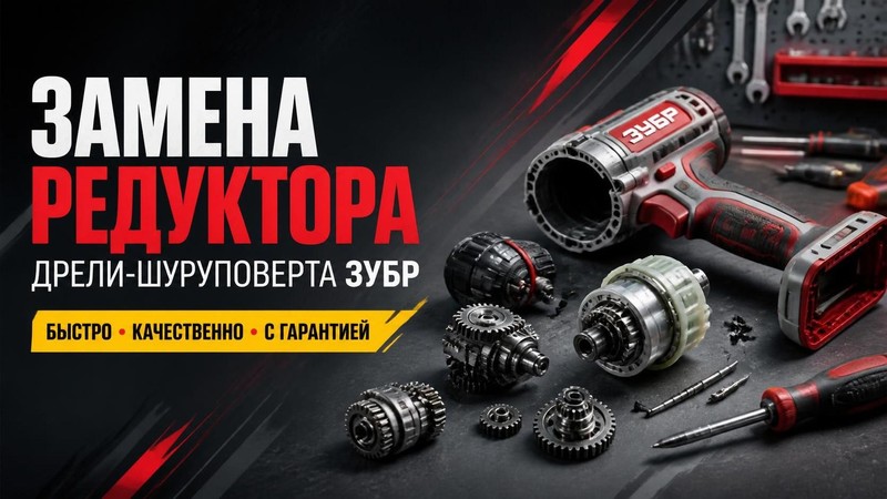 Замена редуктора дрели-шуруповерта ЗУБР