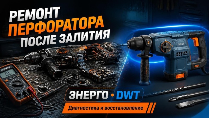 Ремонт перфоратора после залития ЭНЕРГО, DWT
