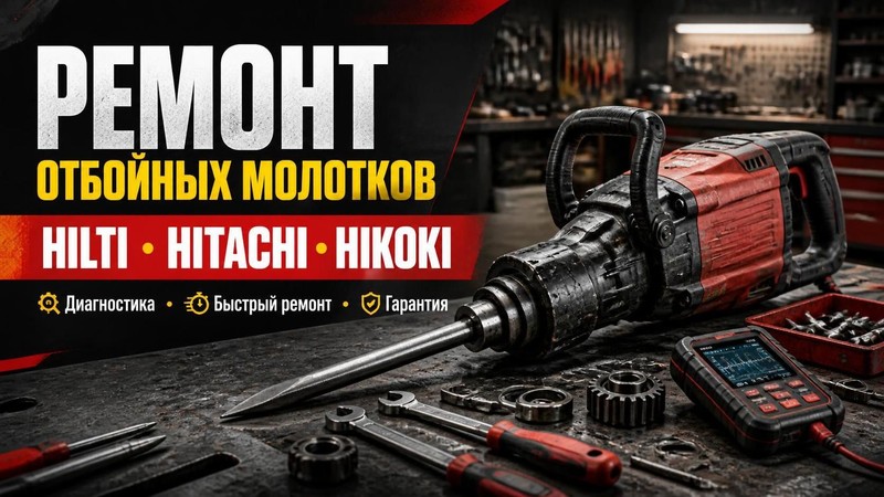 Ремонт отбойных молотков HILTI, Hitachi, HIKOKI