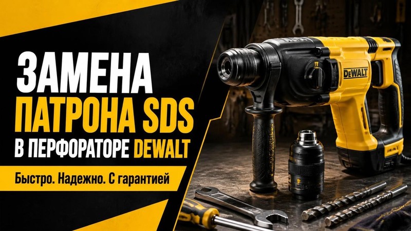 Замена патрона SDS в перфораторе DEWALT