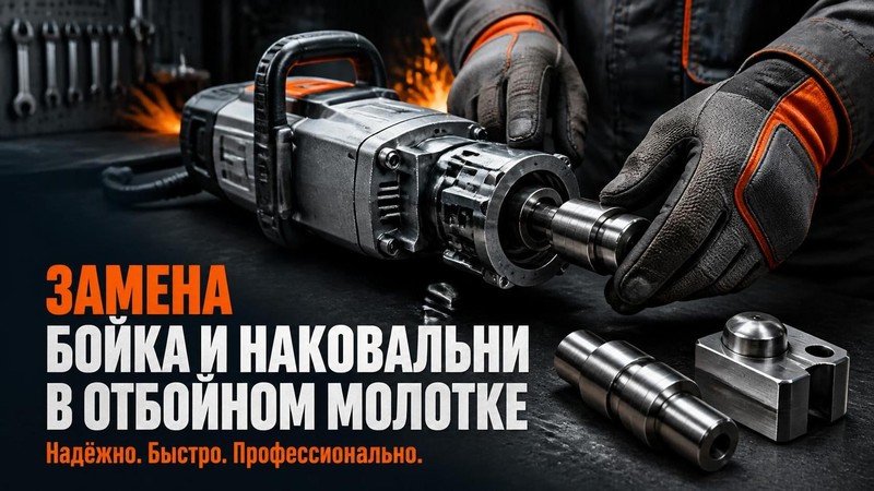 Замена бойка и наковальни в отбойном молотке