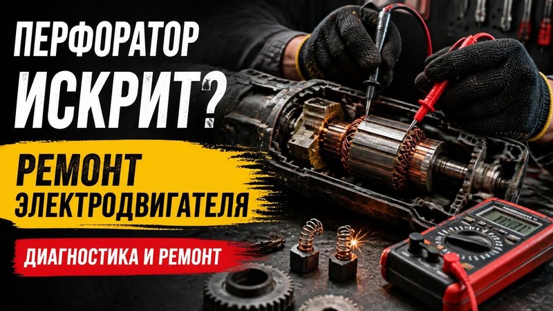 Перфоратор искрит: ремонт электродвигателя