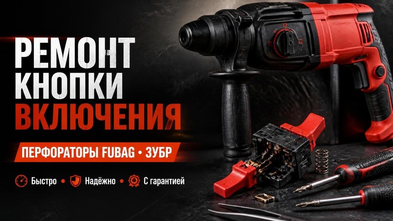 Ремонт кнопки включения перфоратора Fubag, ЗУБР