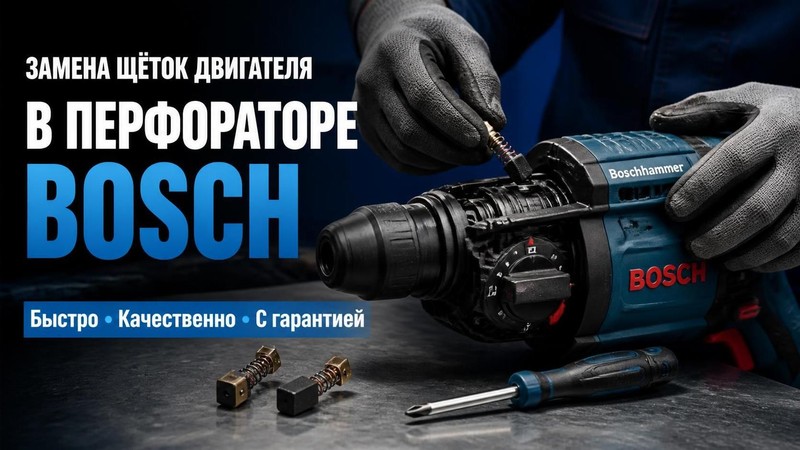 Замена щёток двигателя в перфораторе Бош