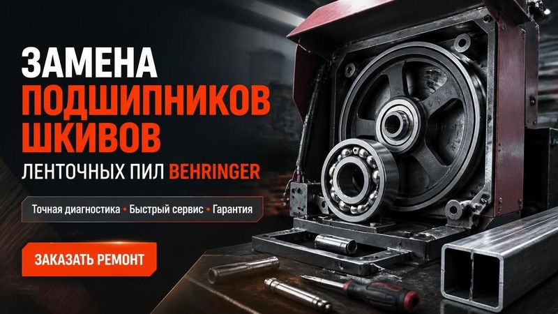 Замена подшипников шкивов в ленточной пиле Behringer