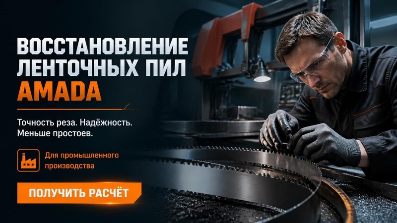 Восстановление ленточных пил Amada для производства