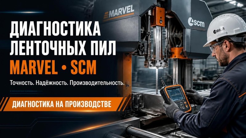 Диагностика ленточных пил Marvel, SCM на производстве