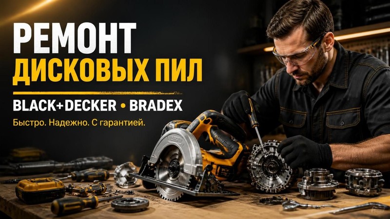 Ремонт дисковых пил BLACK+DECKER, BRADEX