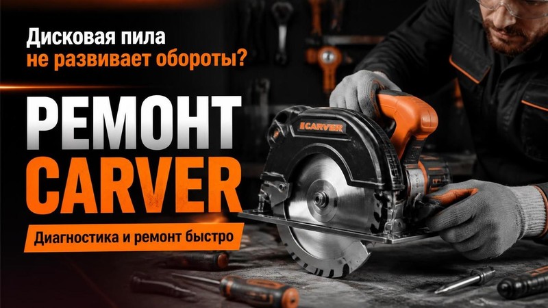 Дисковая пила не развивает обороты: ремонт Carver