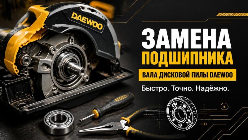 Замена подшипника вала дисковой пилы DAEWOO