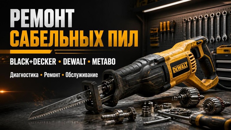 Ремонт сабельных пил BLACK+DECKER, DEWALT, METABO