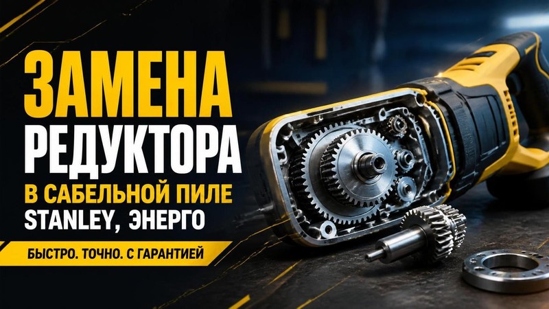Замена редуктора в сабельной пиле STANLEY, ЭНЕРГО