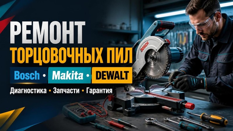 Ремонт торцовочных пил Bosch, Makita, DEWALT