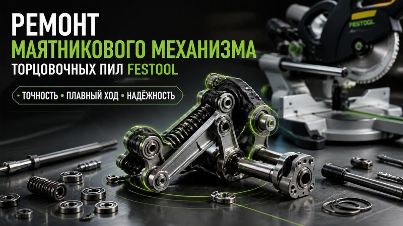 Ремонт маятникового механизма торцовочной пилы FESTOOL