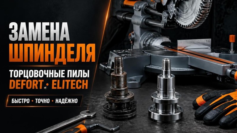 Замена шпинделя в торцовочной пиле DEFORT, Elitech
