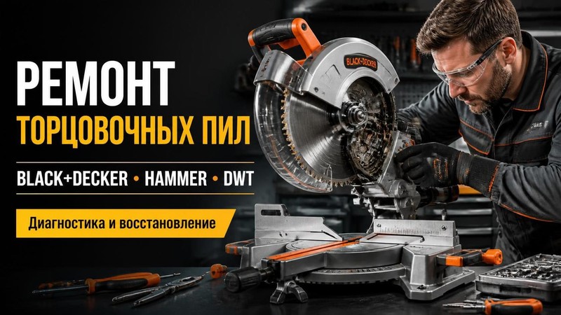 Ремонт торцовочной пилы BLACK+DECKER, Hammer, DWT
