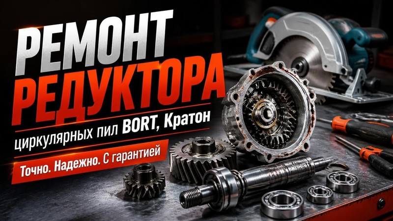 Ремонт редуктора циркулярной пилы BORT, Кратон