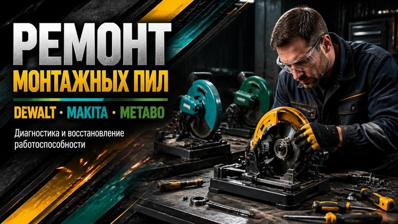 Ремонт монтажных пил DEWALT, Makita, METABO