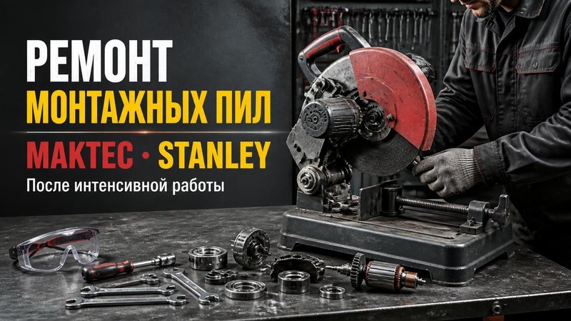 Ремонт монтажной пилы MAKTEC, STANLEY после интенсивной работы