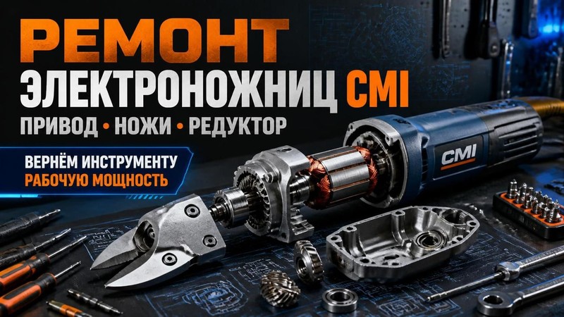 Ремонт электроножниц CMI: привод, ножи, редуктор