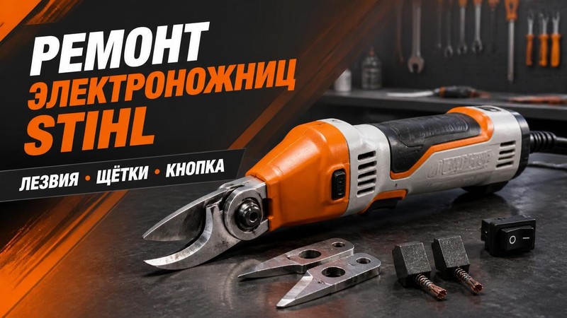 Ремонт электроножниц STIHL: лезвия, щётки, кнопка