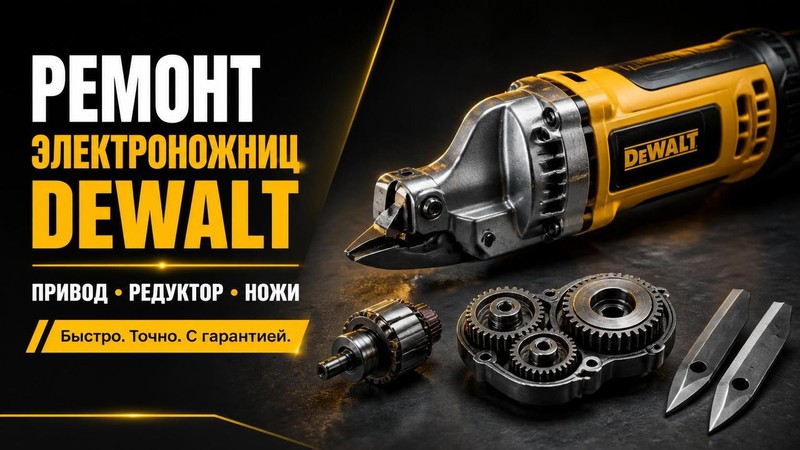 Ремонт электроножниц DEWALT: привод, редуктор, ножи